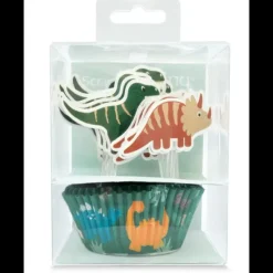 SCRAPCOOKING 24 Caissettes Cupcakes + 24 Cake Toppers Dinosaure* Décoration Gâteau|Moules En Papier