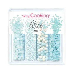SCRAPCOOKING 4 Décors en Sucre Blue Mix 64 g* Décoration Comestible