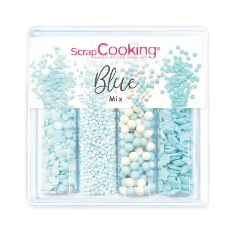 SCRAPCOOKING 4 Décors en Sucre Blue Mix 64 g* Décoration Comestible