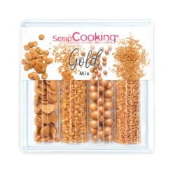 SCRAPCOOKING 4 Décors en Sucre Gold Mix 62 g* Décoration Comestible