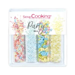 SCRAPCOOKING 4 Décors en Sucre Party Mix 65 g* Décoration Comestible
