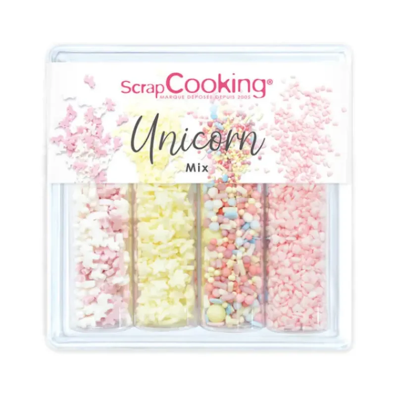 SCRAPCOOKING 4 Décors en Sucre Unicorn Mix 60 g* Décoration Comestible