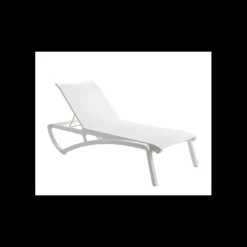 GROSFILLEX Bain de Soleil en Polypropylène Blanc Glacier Toile Blanche Sunset* Salon De Jardin Professionnel