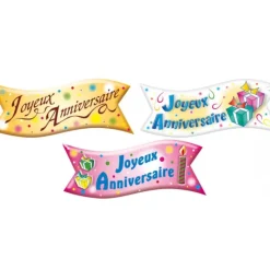 MALLARD FERRIERE Banderole Azyme Joyeux Anniversaire 3 modèles (x24) Mallard Ferrière* Décoration Comestible