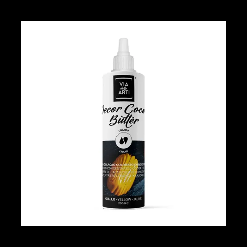 CUISINEADDICT Beurre de Cacao Coloré Jaune 200 g Via delle Arti* Colorants Alimentaires