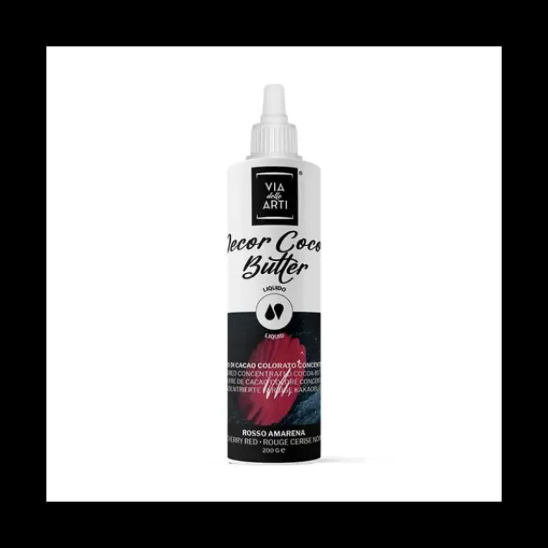 CUISINEADDICT Beurre de Cacao Coloré Rouge Cerise 200 g Via delle Arti* Colorants Alimentaires