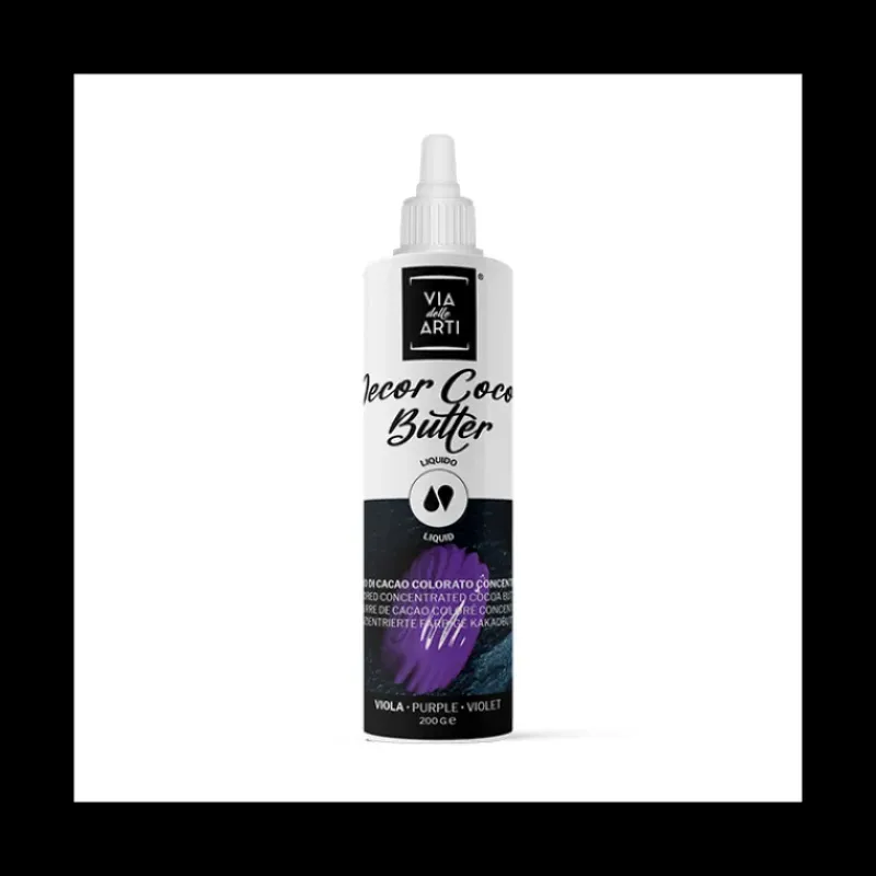 CUISINEADDICT Beurre de Cacao Coloré Violet 200 g Via delle Arti* Colorants Alimentaires