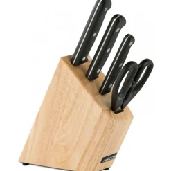 ARCOS Bloc à Couteaux 4 pièces (3 Couteaux + Ciseaux) UNIVERSAL Noir* Rangement Couteaux|Couteau De Chef