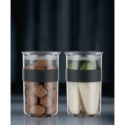 BODUM Bocal Plastique 1 L avec Couvercle (x2) PRESSO* Conservation