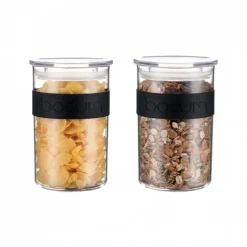 BODUM Bocal Plastique 600 ml avec Couvercle (x2) PRESSO* Conservation