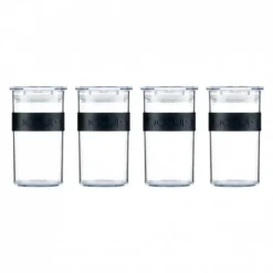 BODUM Bocal Plastique 250 ml avec Couvercle (x4) PRESSO* Conservation