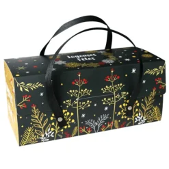 PATISDECOR Boîte à Bûche 25 x 11 cm Végétal (x12) Patisdécor* Emballage Alimentaire