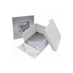 PME Boîte à Gâteau Carré avec Support 25x25x15 cm* Emballage Alimentaire