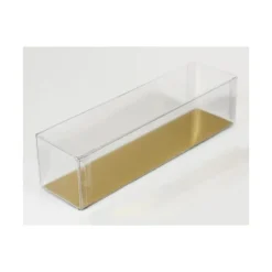 MALLARD FERRIERE Boîte 6 Macarons Transparente Fond Or 18 cm* Emballage Alimentaire