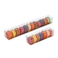 MALLARD FERRIERE Boîte 9 Macarons Transparente Fond Or 24 cm* Emballage Alimentaire