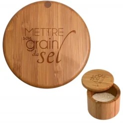 TOTALLY BAMBOO Boîte à Sel Magnétique en Bambou* Moulin