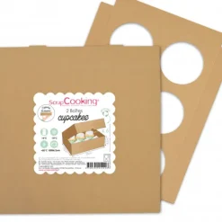 SCRAPCOOKING Boîte Cupcake en Carton 17 x 25 x 8,5 cm (x2)* Emballage Alimentaire