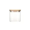 PEBBLY Boîte de Conservation en Verre et Bambou Carré 800 ml* Conservation