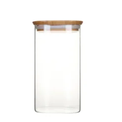 PEBBLY Boîte de Conservation en Verre et Bambou Carré 1,4 L* Conservation