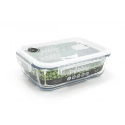 PEBBLY Boîte de Conservation en Verre Rectangle 1,5 L* Plat De Cuisson|Conservation