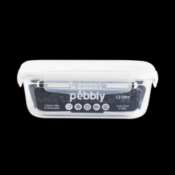 PEBBLY Boîte de Conservation en Verre Rectangle 1,2 L* Plat De Cuisson|Conservation
