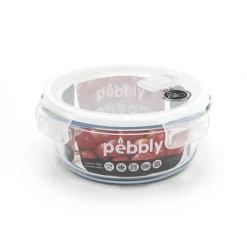 PEBBLY Boîte de Conservation en Verre Rond 950 ml* Plat De Cuisson|Conservation