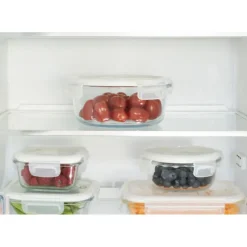 PEBBLY Boîte de Conservation en Verre Rond 950 ml* Plat De Cuisson|Conservation