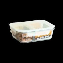 PEBBLY Boîte de Conservation en Verre avec Compartiments Rectangle 950 ml* Conservation