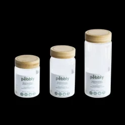 PEBBLY Boîte de Conservation en Verre et Bambou Rond 450 ml* Conservation