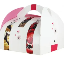 CUISINEADDICT Boîte pâtissière avec poignées Trio 18 x 18 cm x H 6 cm (x50)* Emballage Alimentaire