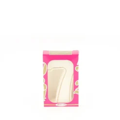CUISINEADDICT Bougie anniversaire chiffre 7 blanche avec filet doré* Décoration Gâteau