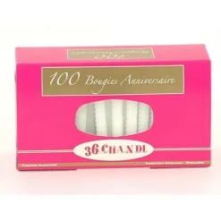 CUISINEADDICT Bougie anniversaire torsadée Blanche (x100)* Décoration Gâteau