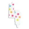 SCRAPCOOKING Bougie Chiffre 4 Blanche à Etoiles Multicolores* Décoration Gâteau