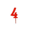 GATODECO Bougie Chiffre 4 Rouge Gatodéco* Décoration Gâteau