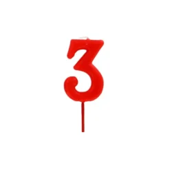 GATODECO Bougie Chiffre 3 Rouge Gatodéco* Décoration Gâteau