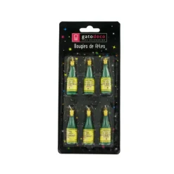 GATODECO Bougies Bouteilles de Champagne (x6) Gatodéco* Décoration Gâteau