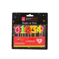 GATODECO Bougies Chiffres sur Piques Assorties (x10) Gatodéco* Décoration Gâteau