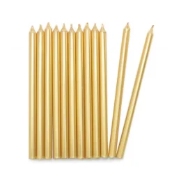SCRAPCOOKING Bougies Longues Dorées 12 cm (x12)* Décoration Gâteau