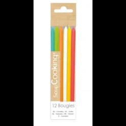 SCRAPCOOKING Bougies Longues Multicolore 12 cm (x12)* Décoration Gâteau