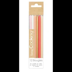 SCRAPCOOKING Bougies Longues Rose et Or 12 cm (x12)* Décoration Gâteau