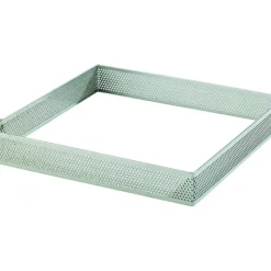 MALLARD FERRIERE Cadre à Tarte Carré Inox Perforé 18 cm H.2 cm* Cercle À Patisserie