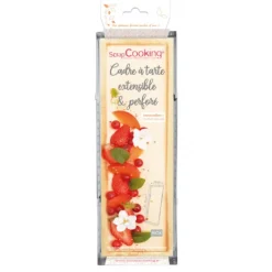 SCRAPCOOKING Cadre à Tarte Rectangle Extensible Perforé 22 à 42 cm* Cercle À Patisserie