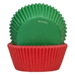 FUNCAKES Caissettes Cupcakes Rouge et Verte (x48)* Moules En Papier