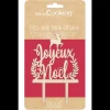 SCRAPCOOKING Cake Topper Bois Joyeux Noël 13cm* Décoration Gâteau