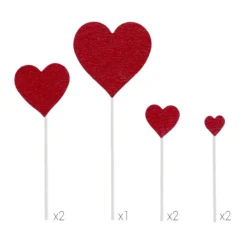 PATISDECOR Cake Topper Cœurs Rouges (x7) Patisdécor* Décoration Gâteau