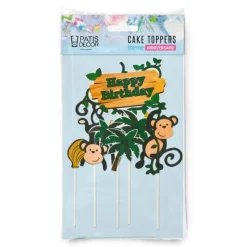PATISDECOR Cake Topper Happy Birthday Singes (x5) Patisdécor* Décoration Gâteau
