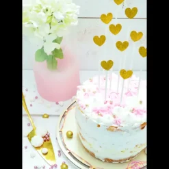 SCRAPCOOKING Cake Topper long 20 cm cœur doré (x10)* Décoration Gâteau