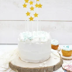 SCRAPCOOKING Cake Topper long 20 cm étoile doré (x10)* Décoration Gâteau