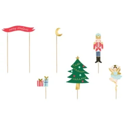 PARTYDECO Cake Toppers Noël Casse-Noisette (x6)* Décoration Gâteau