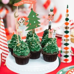 PARTYDECO Cake Toppers Noël Casse-Noisette (x6)* Décoration Gâteau